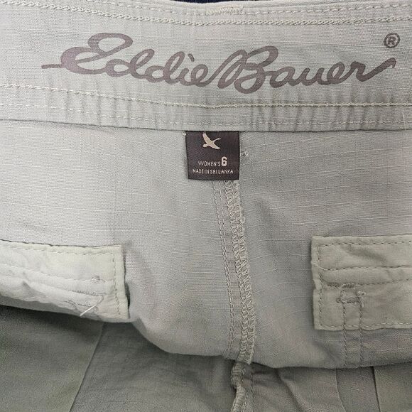 Eddie Bauer Cargo Pants Women’s Size 6 (32x23) Pale Green Cropped Drawstring Leg - Picture 2 of 12
